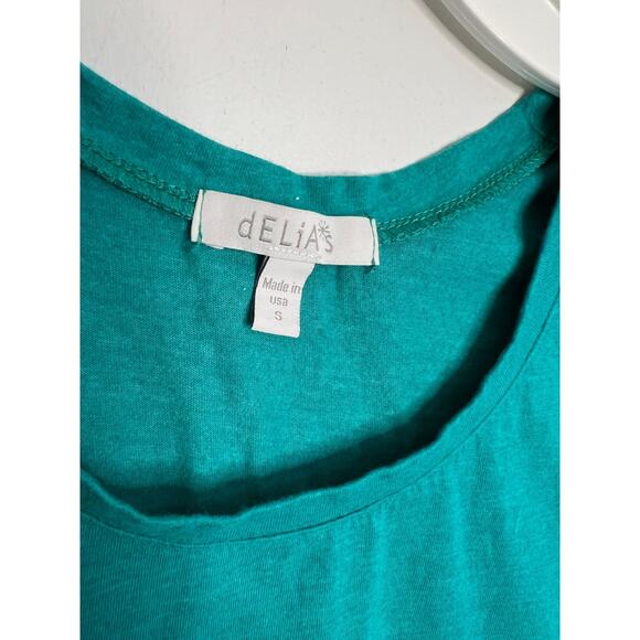 Y2K Delias Short Sleeve Baby-Doll Tshirt, Teal, RARE Find! - Picture 2 of 6